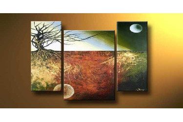 Τρίπτυχος Πίνακας φθάνοντας στο φεγγάρι - Διαστάσεις: 110×90  Κωδικός: 100012