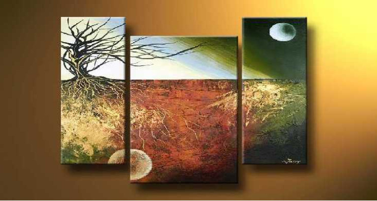 Τρίπτυχος Πίνακας φθάνοντας στο φεγγάρι - Διαστάσεις: 110×90  Κωδικός: 100012