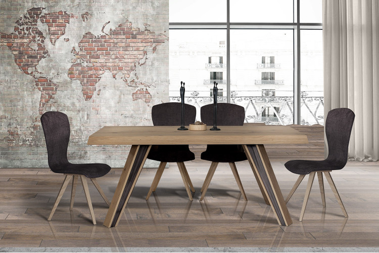 Τραπεζαρία σετ με 6 καρέκλες σε  ξύλο δρυς ρουστίκ 180×95 Νο4037