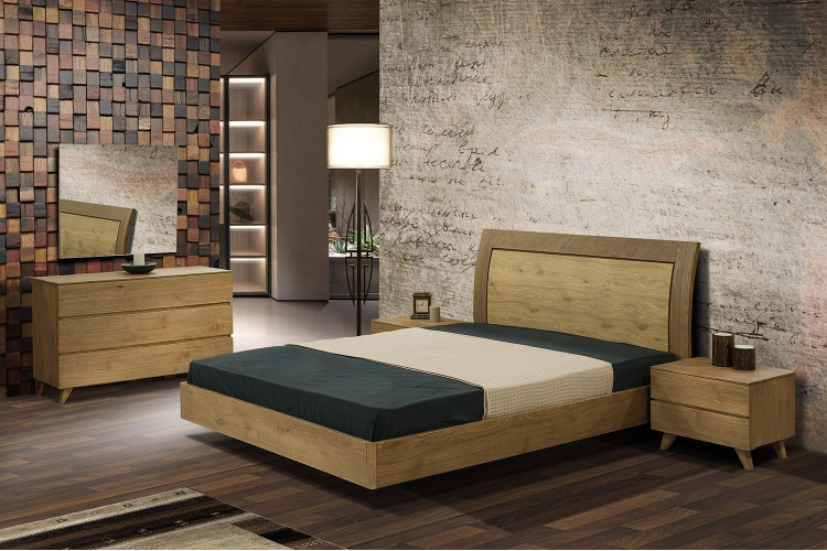 Κρεβατοκάμαρα με ξύλινο κεφαλάρι Νο5022