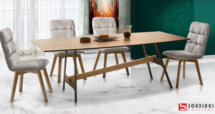 Τραπεζαρία σετ με 6 καρέκλες Νο4013